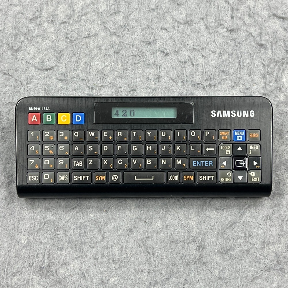 Samsung BN59-01134A QWERTY Keyboard Plasma TV Remote Black Double Sided Works